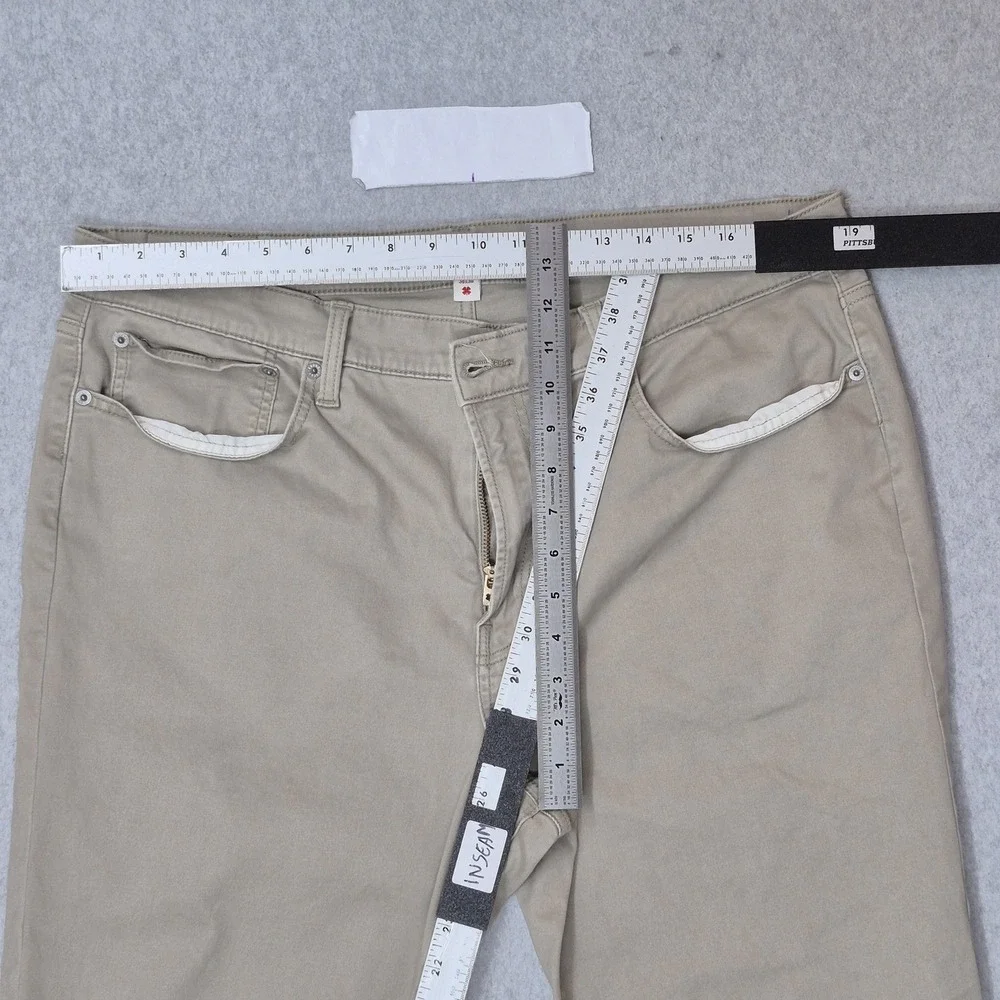 Lucky Brand Men Pants 38X30 Khaki Chino Twill 121 Slim Straight Button Zipper